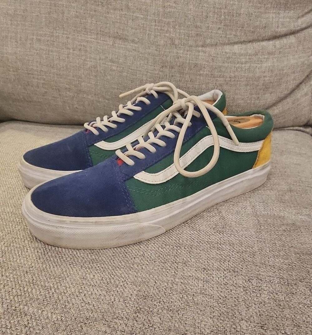 Vans Old Skool Multi-Color Suede Canvas Sneakers Size 7.5 Men / 9.0 Women